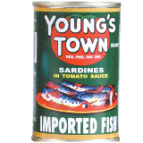 YOUNG'S TOWN SARDINES GREEN EASY OPEN 100/155G